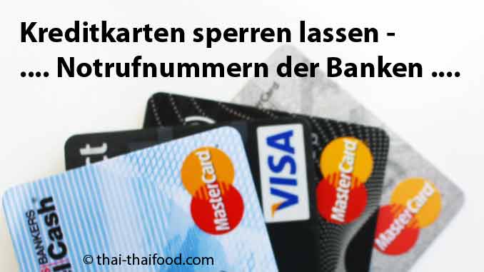 Kreditkarten Notruf