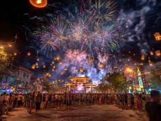 Silvester in Chiang Mai (Tha Phae Gate) am Ping River